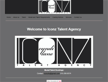 Tablet Screenshot of iconztalentagency.com